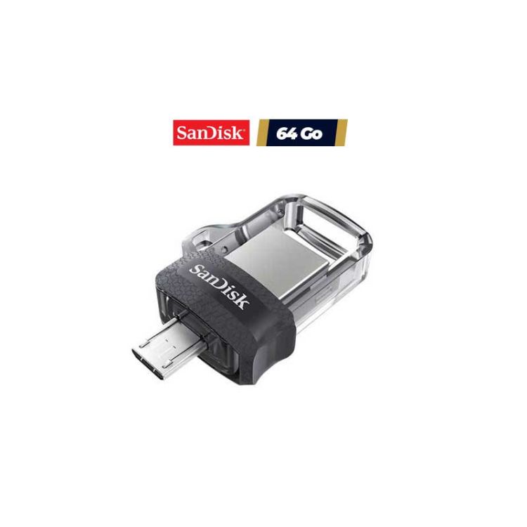 Clé USB ULTRA DUAL DRIVE M3.0 OTG 64GB - SanDisk | Glotelho Cameroun