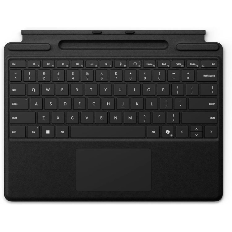 Clavier Microsoft Surface Pro - Alcantara, noir, avec rangement pour stylet et bouton Copilot, meilleur prix au Cameroun. 