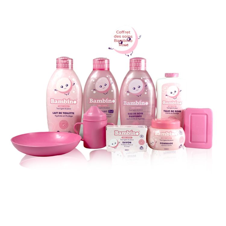 Coffret des soins pour bébés Bambino - Rose - Grand volume + Accessoires disponible sur Glotelho Cameroun