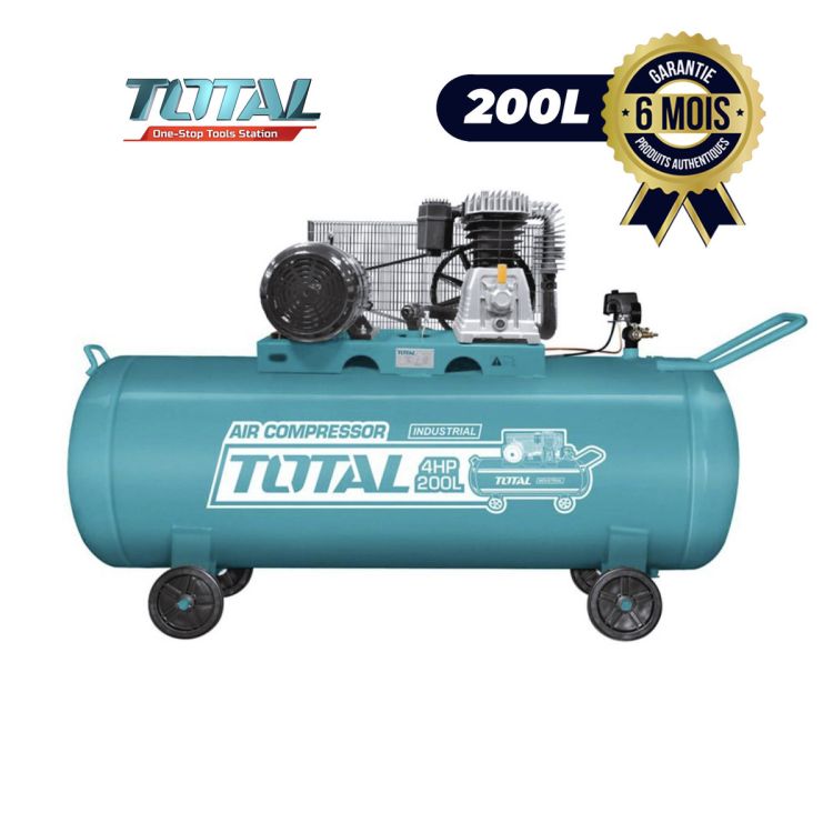 Compresseur à air Prix en fcfa - TOTAL TC1402002 - 200 Litres - 1035 rpm/min| Glotelho Cameroun