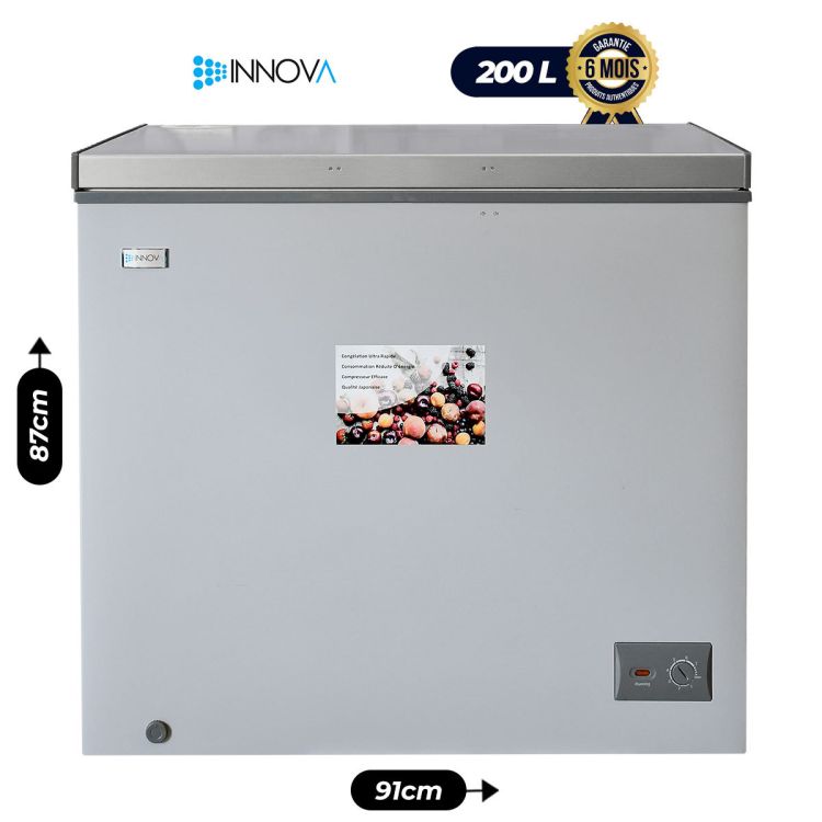 Congélateur Coffre - INNOVA - IN387 - avec Vitre - 200L - Economique (A+) | Glotelho Cameroun