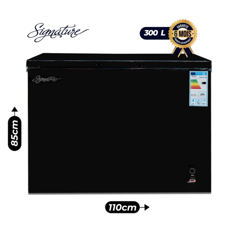 Congélateur Coffre SIGNATURE SGA-CF300 – 300 Litres – A+ – Grande Capacité – Noir - Garantie 6 Mois
