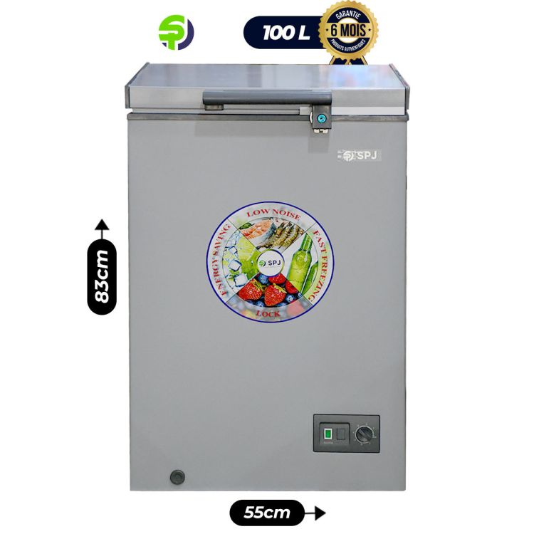 Congélateur Coffre SPJ - CFSLV -130C043 - 100 Litres - Gris  | Glotelho Cameroun