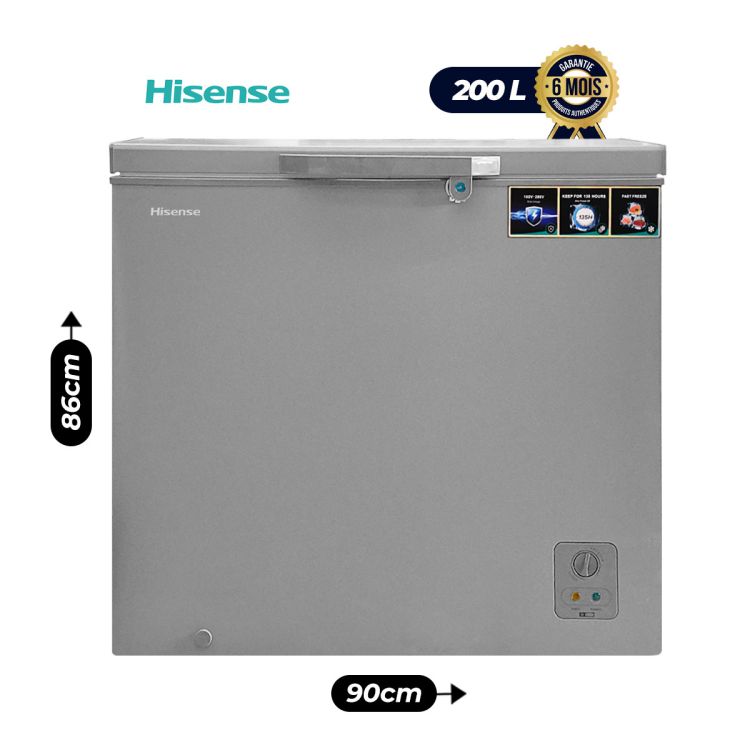 Congelateur Coffre - Hisense - FC 330DD4SA - 200L - Gris - 6 Mois|Glotelho Cameroun