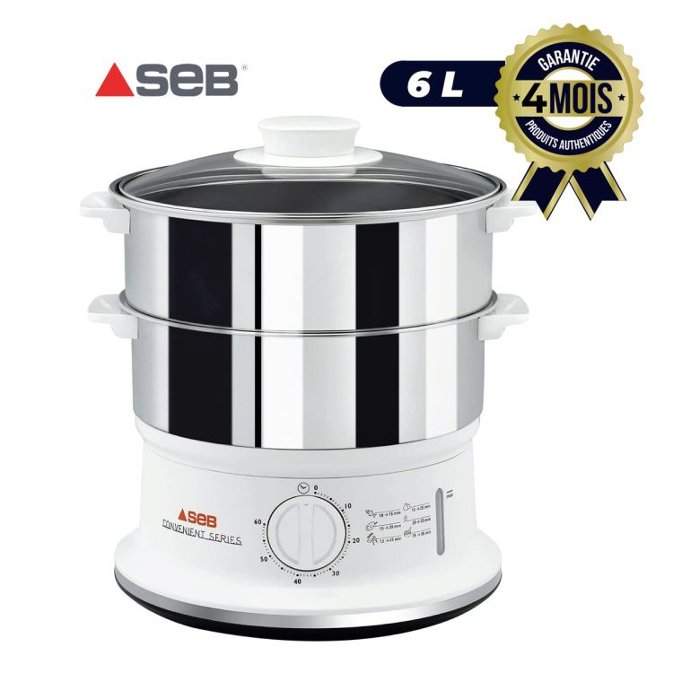 Cuiseur Vapeur Inox - SEB - VC145100 - 900W - 6L  - 2bols| Glotelho Cameroun