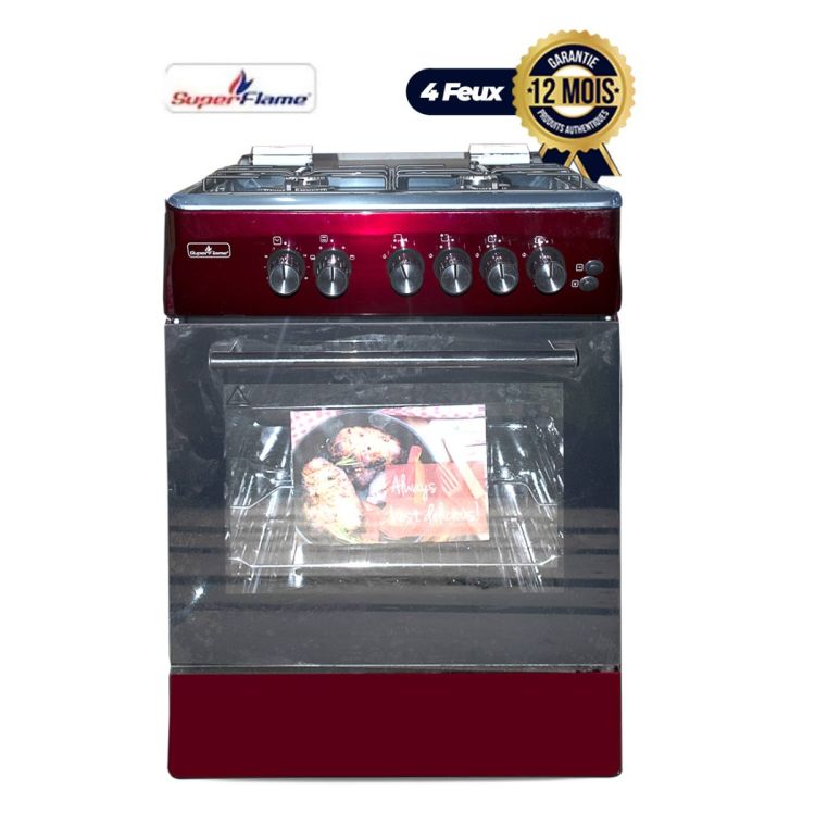 Cuisinière à Gaz SUPER FLAME standard Rouge chez Glotelho