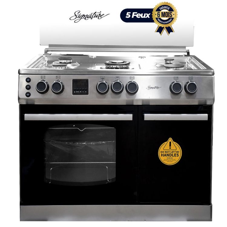Cuisinière SIGNATURE  - 5 Foyers 60*90 - Avec port Gaz - INOX  | Glotelho Cameroun