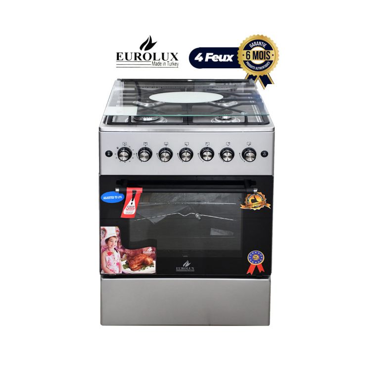 Stove EUROLUX - EUR.TRENDY - 4 Burners - 60 x 60 cm - STAINLESS STEEL | Glotelho Cameroon