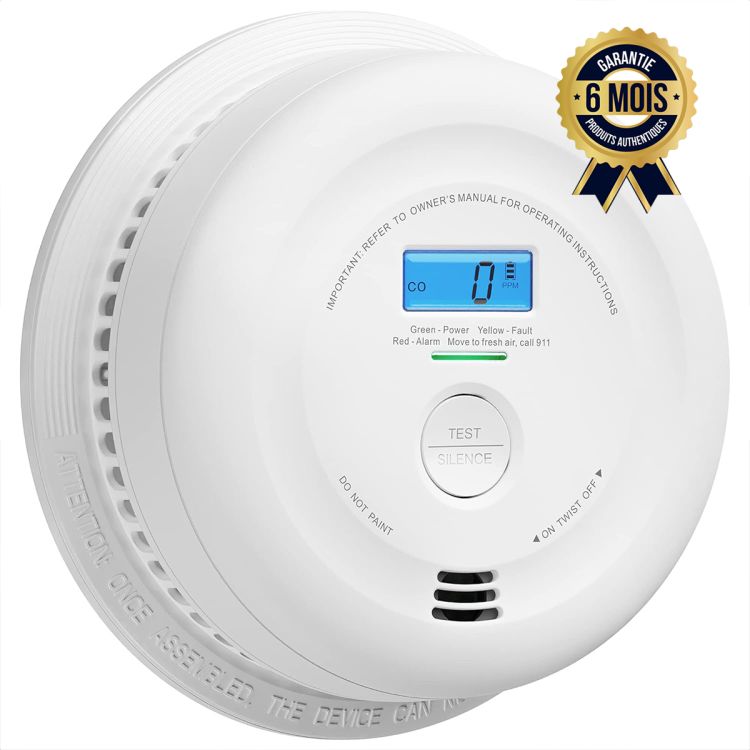 Détecteur de fumée et de monoxyde de carbone à batterie - X-Sense - Avec écran LCD, double capteur, alarme de fumée et de CO - 6 Mois