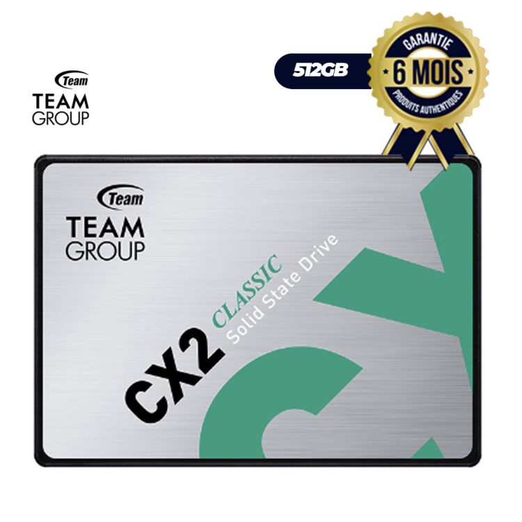 TeamGroup Internal Hard Disk - CX2 SATA 2.5'' - 512 GB (Price in fcfa) | Glotelho Cameroon