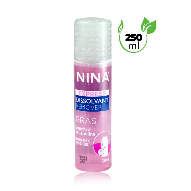 NINA Express Nail Polish Remover – 250 ml – Gentle care enriched with lanolin