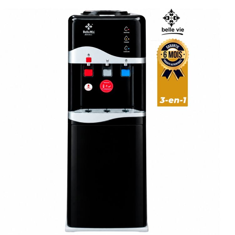 Distributeur d'Eau 3-en-1 - Belle Vie - BVWD-59F - Chaud/Froid/Naturel - Réfrigérateur Intégré - Réservoir Inox - Sécurité Enfant - Garantie 6 mois