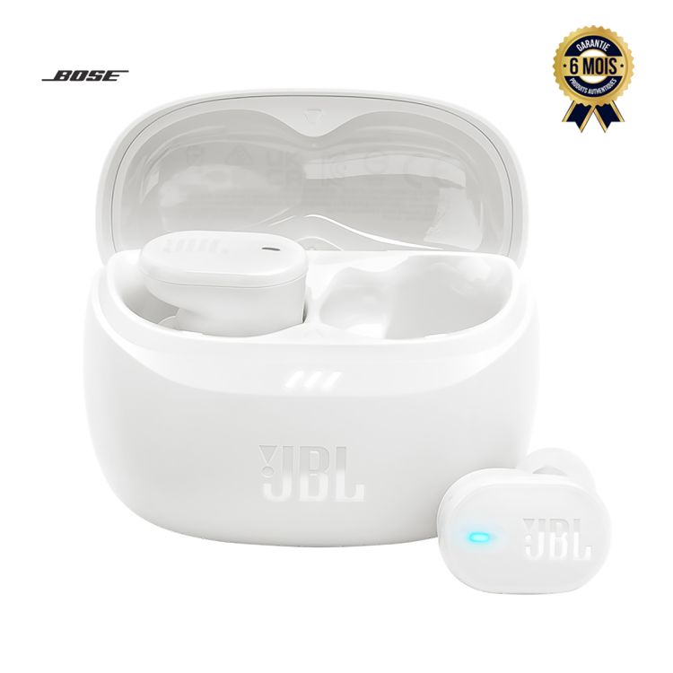 Écouteurs sans fil à réduction de bruit JBL Tune Buds 2 - Son de basses pures - Bluetooth 5.3 - Technologie Smart Ambient - 6 microphones - Résistants à l'eau et à la poussière - Jusqu'à 48 heures - Garantie de 6 mois (Livraison sous 3 à 7 jours)