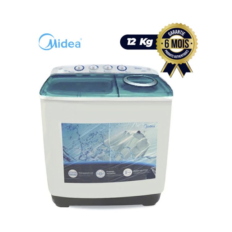 Machine à Laver Semi-Automatique - Midea - MTG-100 - 12Kg - 6 Mois| Glotelho Cameroun