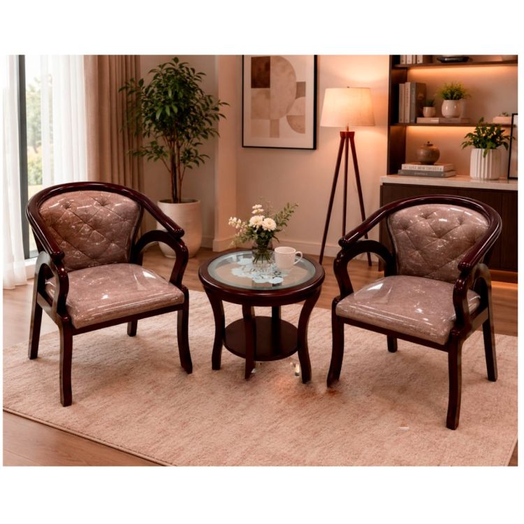 Ensemble Tête-à-Tête HB2510034 – 2 Chaises + Mini Table Basse avec plateau en Verre