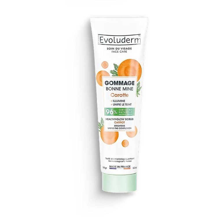 Evoluderm - Gommage Visage Bonne Mine Carotte – Éclat & Teint Unifié - 150g