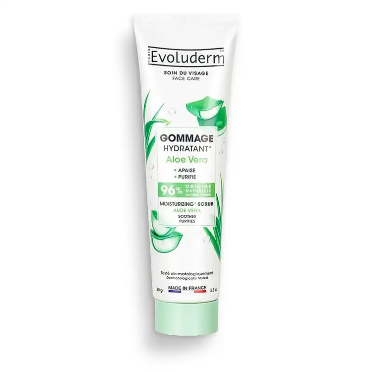 Evoluderm -  Gommage Visage Hydratant Aloe Vera – Exfolie, Apaise & Hydrate - 150g