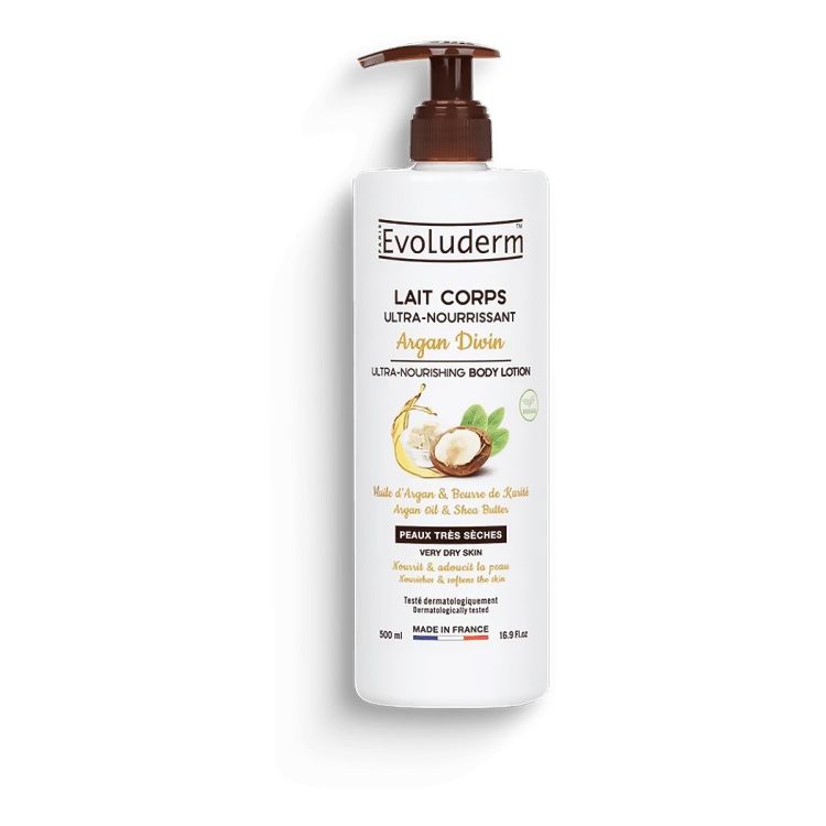 Evoluderm - Lait Corps Ultra-Nourrissant Argan Divin - 500 ml, prix Cameroun. 