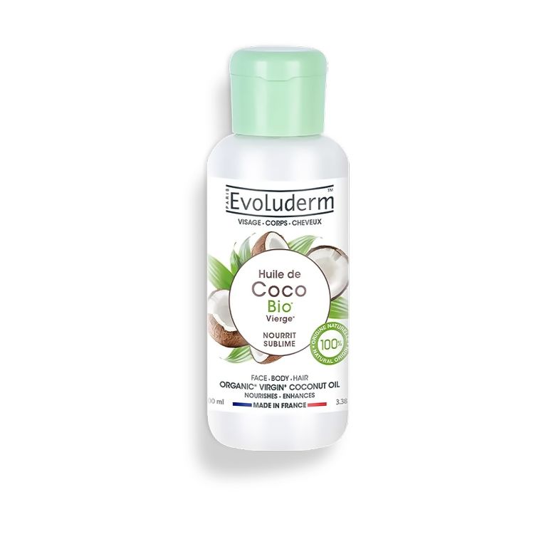 Evoluderm – Huile de Coco Vierge Bio 100ml, prix en FCFA, Cameroun. 
