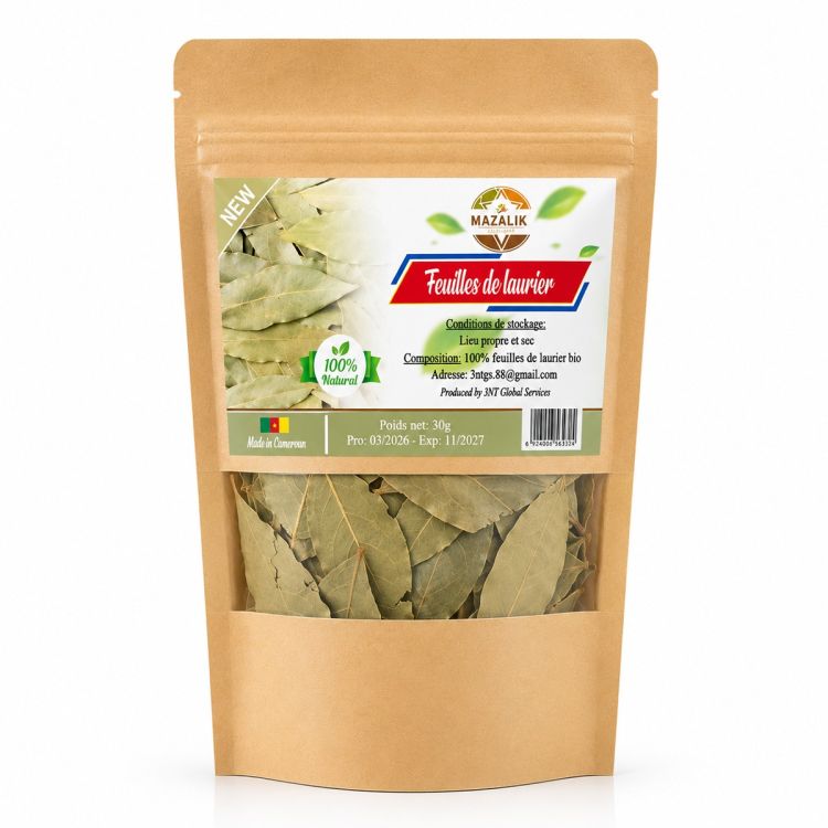 Feuilles de Laurier Bio - Mazalik - Sachet 30g - Arôme Intense - Séchage Naturel