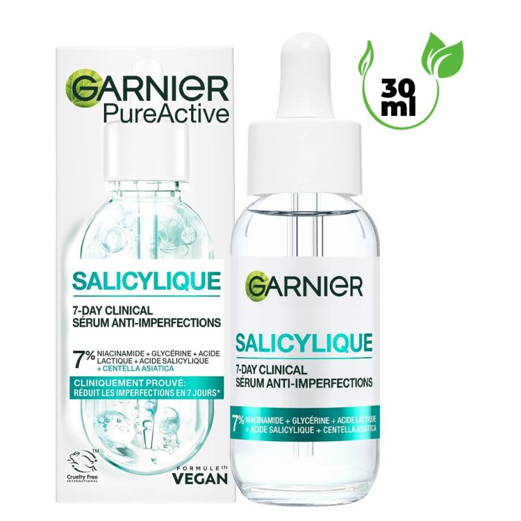 Sérum anti imperfections Garnier Pure Active - à l'Acide Salicylique, Niacinamide et Centella Asiatica