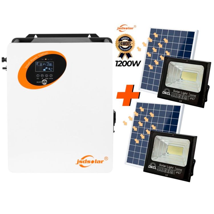 Générateur solaire - JSDSOLAR - XHP12K15 - 1.5 KWh + Projecteur LED 300W -  JSDsolar DXCL SSL300W  offert