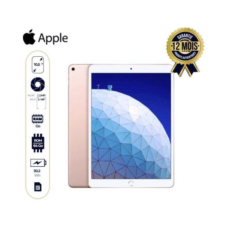 Tablette iPad Air Wifi + Cellulaire - 10,5 pouces 64 Go, gris sidéral (2019)|Glotelho Cameroun