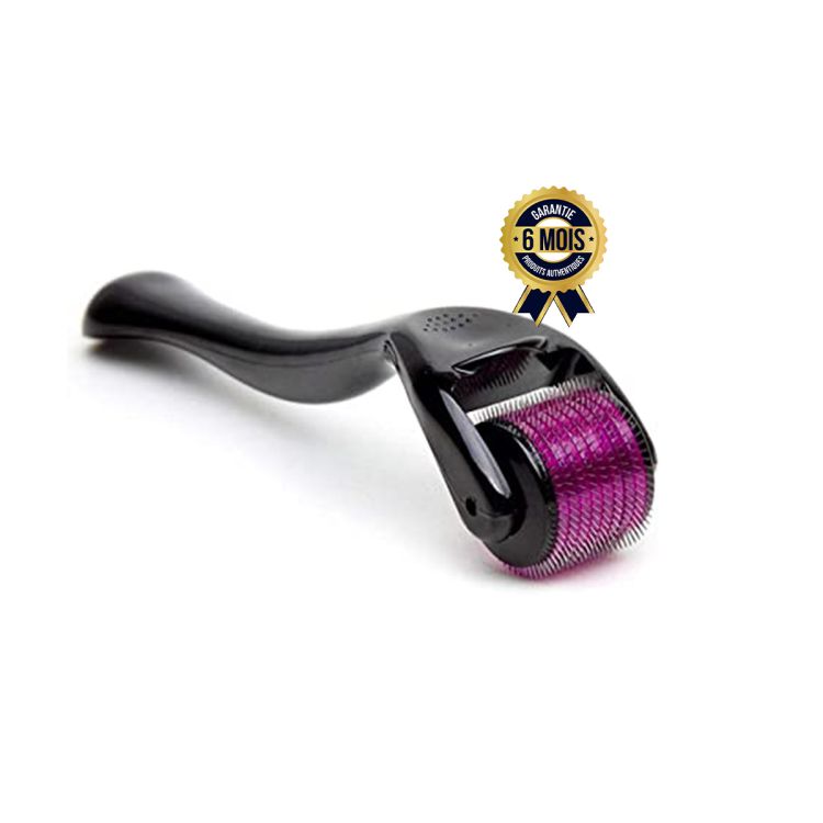 Derma Roller - Système de soins du visage - Titanium -  540 Micro Needle - Noir