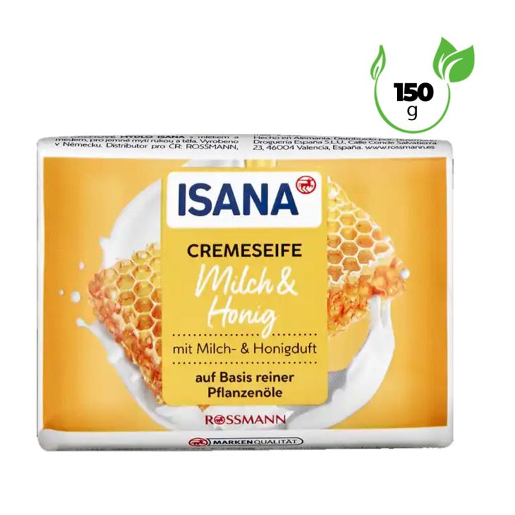 ISANA - Savon Crème Lait & Miel - Nettoyant durable à base de glycérine végétale 150g - prix Cameroun