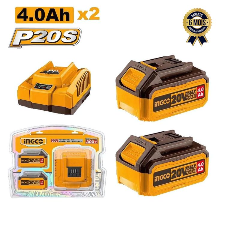 Kit of 2 Batteries - INGCO FBCPK1424 at Glotelho