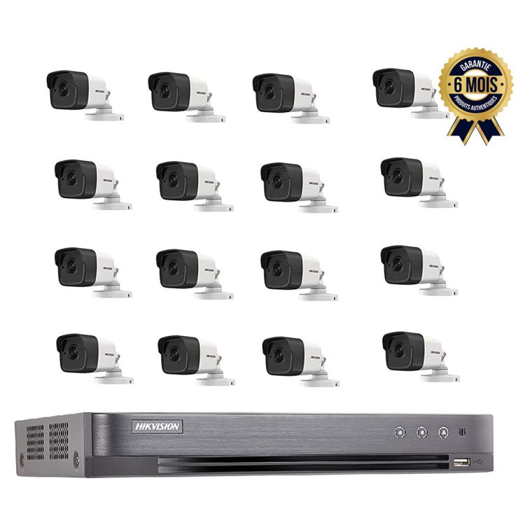 Video surveillance kit Price in fcfa - Hikvision - 16 outdoor cameras + 1 DVR| Glotelho Cameroon