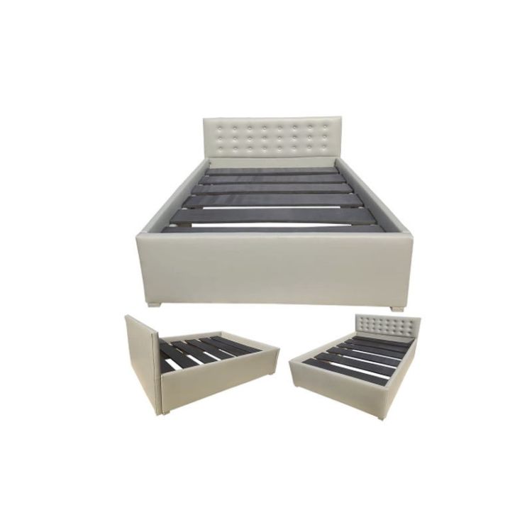 Lit - Ephino - 2 places - cuir/mouse - gris - prix bas  | Glotelho Cameroun