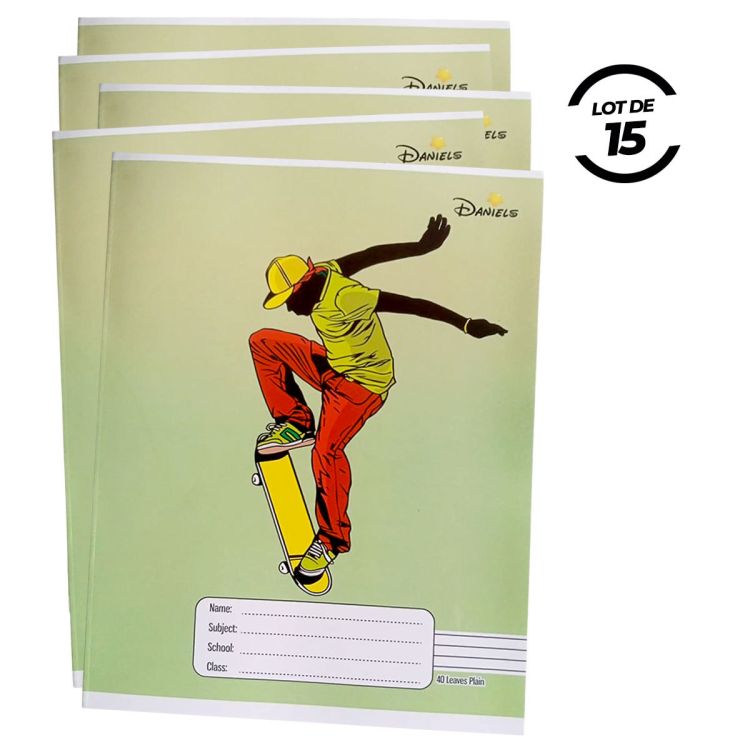 Pack of 15 Daniels 40-sheet notebooks at Cameroon prices from Glotelho