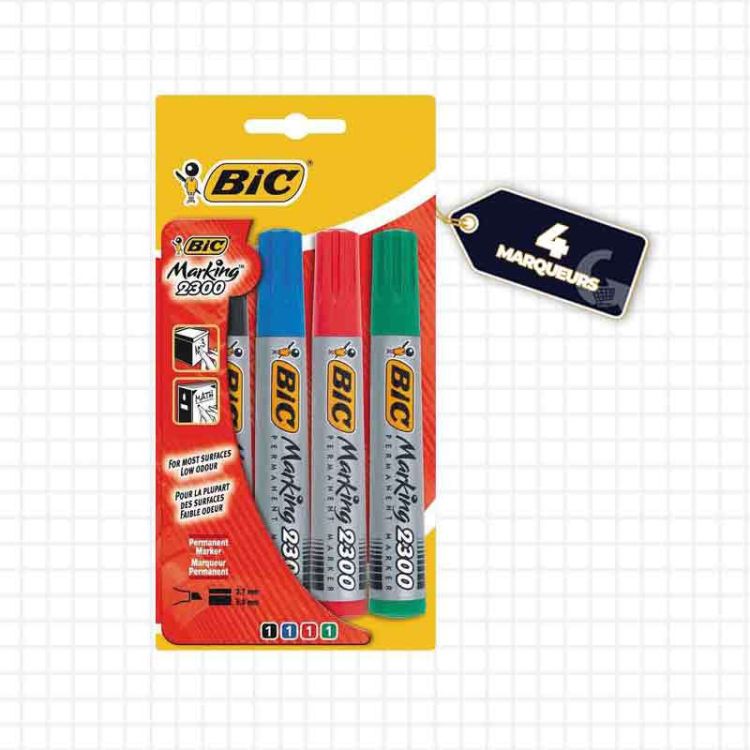 Lot de 04 Marqueurs Bic 2300 - Multicolore - (Prix en fcfa) | Glotelho Cameroun