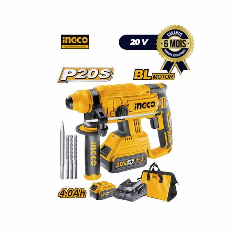 Marteau Perforateur 20V Sans Fil Lithium-Ion – INGCO CRHLI22012 - 06 Mois - (Prix en fcfa) | Glotelho Cameroun