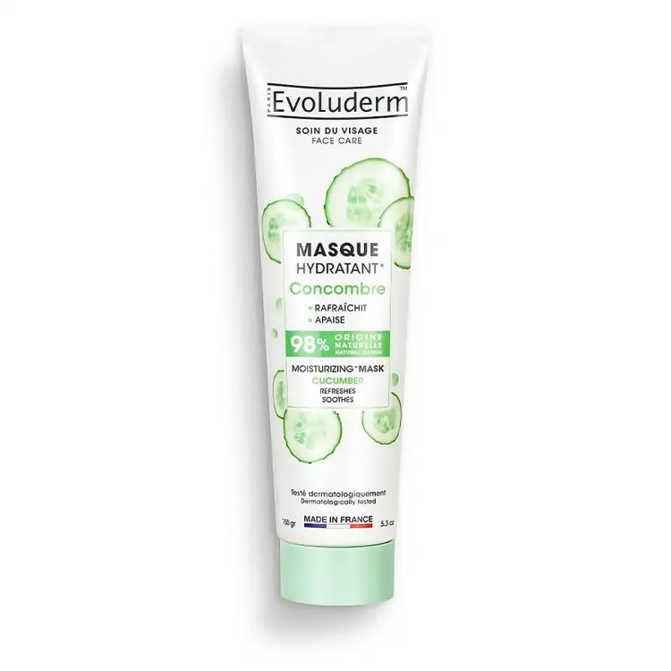Masque hydratant visage concombre Evoluderm - 150 g, prix en FCFA, Cameroun. 