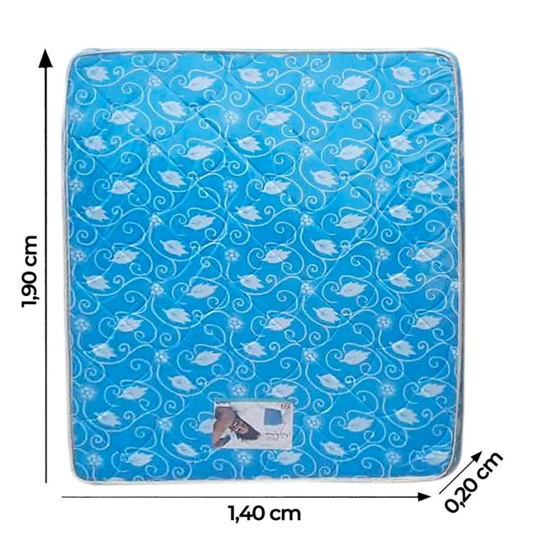 Matelas Ordinaire LUNA - Très Confortable - 2 places - 140x190x20 cm - Fleuri + 2 oreillers simples offerts