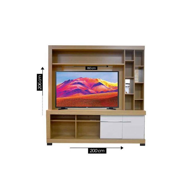 Meuble TV - Canela - Bois importé - 2 mètres  - Maron /blanc - 6 Mois de Garantie | Glotelho Cameroun
