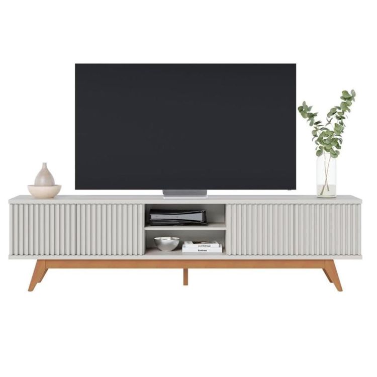 Meuble TV MT-1882 jusqu'à 75 pouces Blanc Cassé - Prix Cameroun