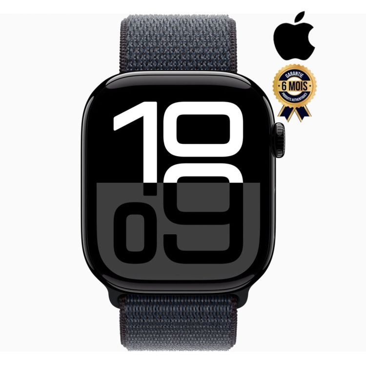 Montre connectée - APPLE Watch séries 10 - 46mm - Boîtier en aluminium - Bluetooth V5.3 - 64 Go de ROM - Processeur S10 bicœur 64 bits - Bracelet en tissu - Garantie 6 mois Prix - Glotelho-Cameroun