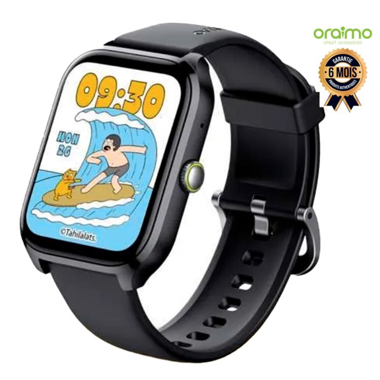 Montre connectée Oraimo x Tahilalats Watch 5 Max - OSW-804 - Tahilalats - Appels Bluetooth - Écran 2,01 pouces - Cadran IA - Plus de 100 modes sportifs - Étanchéité IP68 - Garantie 6 mois