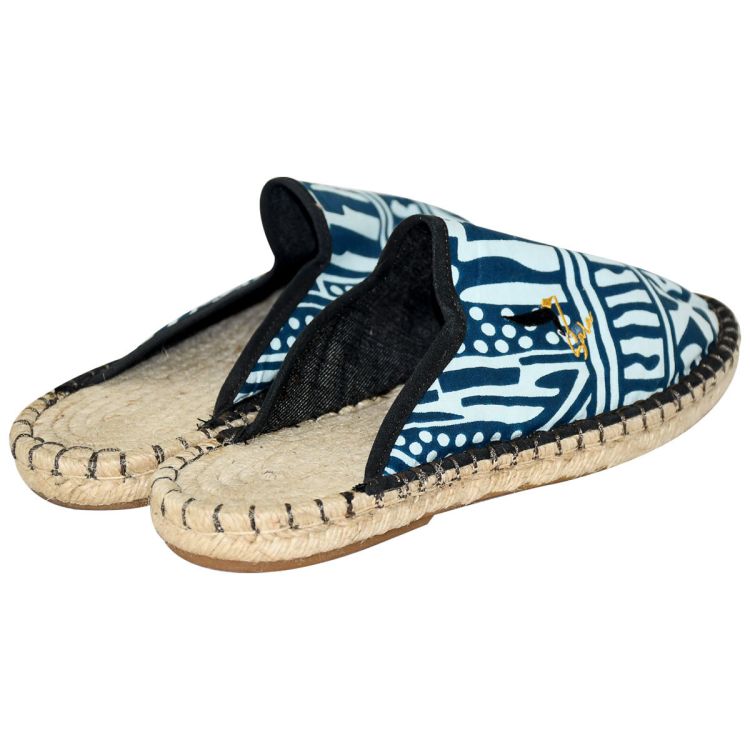 Mule Espadrille Bordé  - Tissu africain -  sandales décontractées