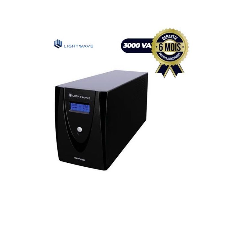 Onduleur LIGHTWAVE UPS 3000VA- Noir - 6 mois garantie|Glotelho Cameroun