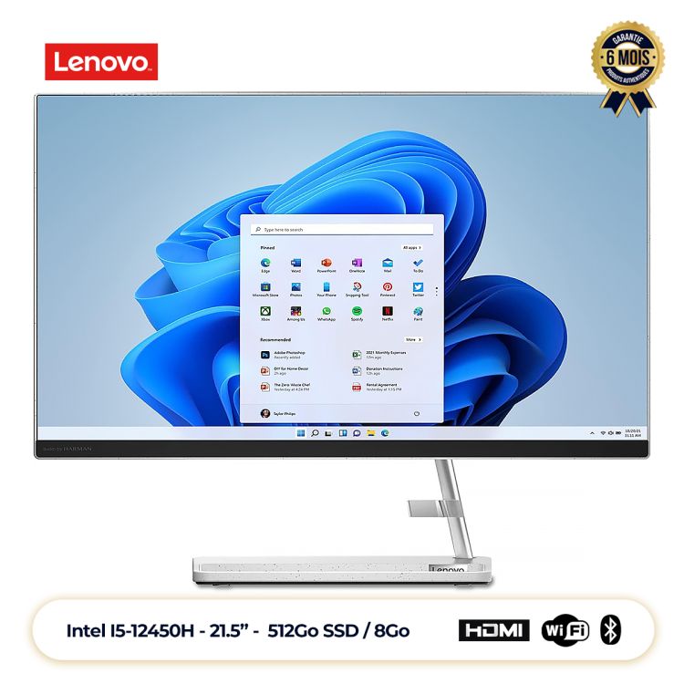 Ordinateur ALL IN ONE Lenovo IdeaCentre 3 22IAP7 - 512GB SSD - 8GB RAM - prix Cameroun