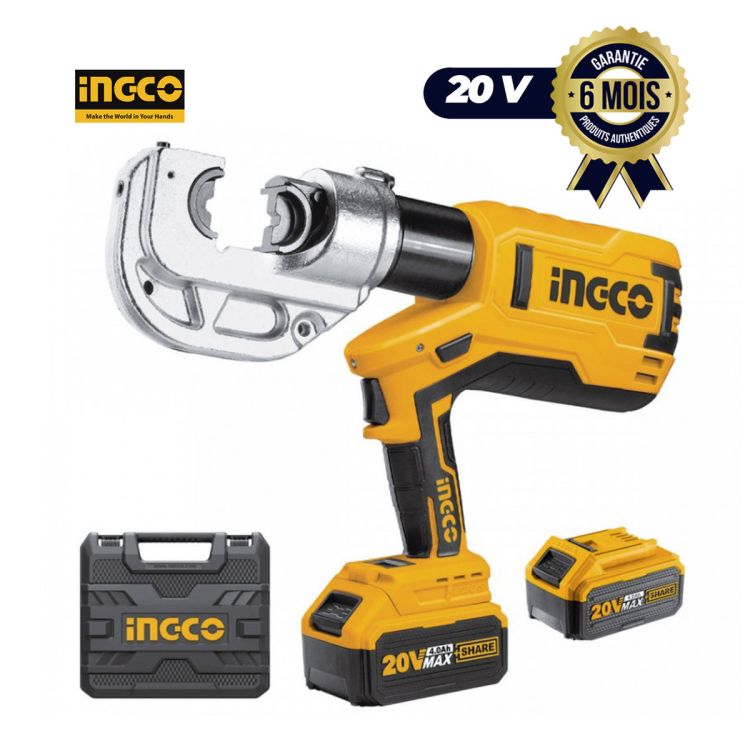 Outil de sertissage hydraulique au Lithium-ion - Presse hydraulique - 400 mm² -  INGCO - 20 V| Glotelho Cameroun