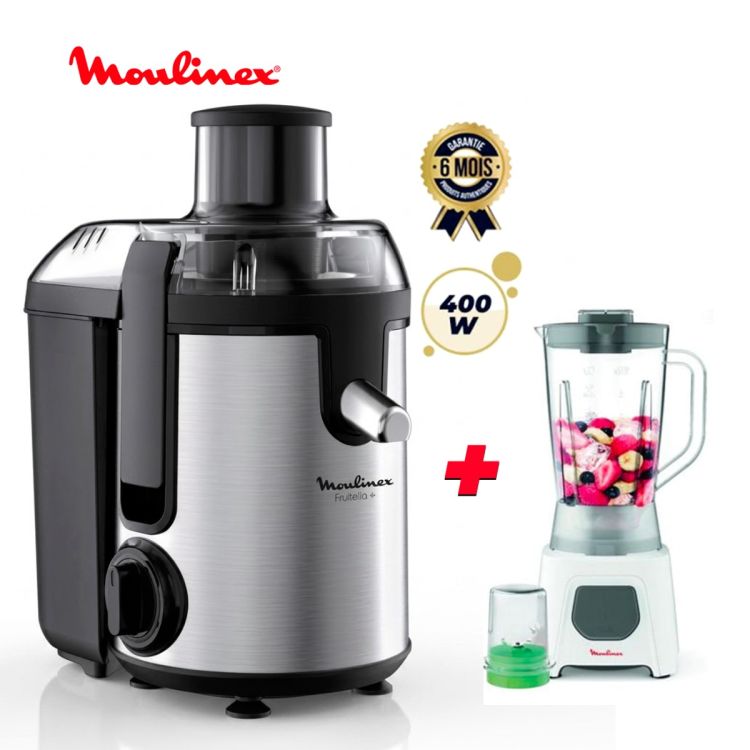 Pack Cuisine MOULINEX - Extracteur de jus - 400W - MX JU420D10 + Blender Ice Crusher - 450W