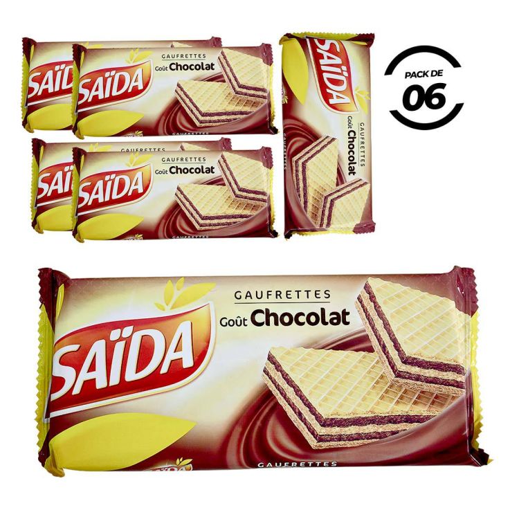 Pack de 6 Gaufrettes Goût chocolat - 100 G