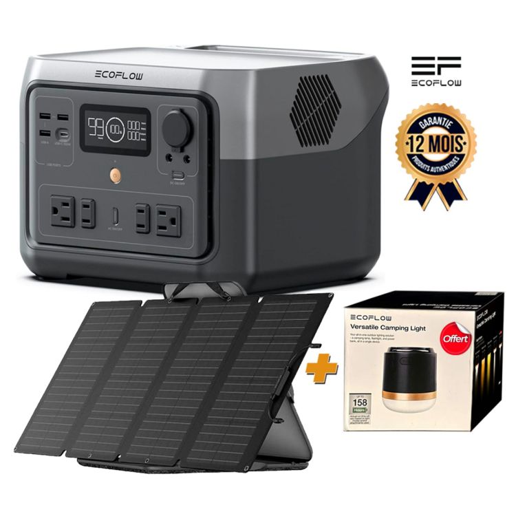 Générateur solaire portable EcoFlow RIVER 2 Max 512Wh + Panneau solaire 160W Ecoflow