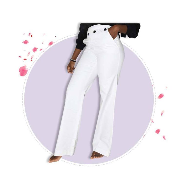 Pantalon à coupe large en coton - Blanc | Glotelho Cameroun