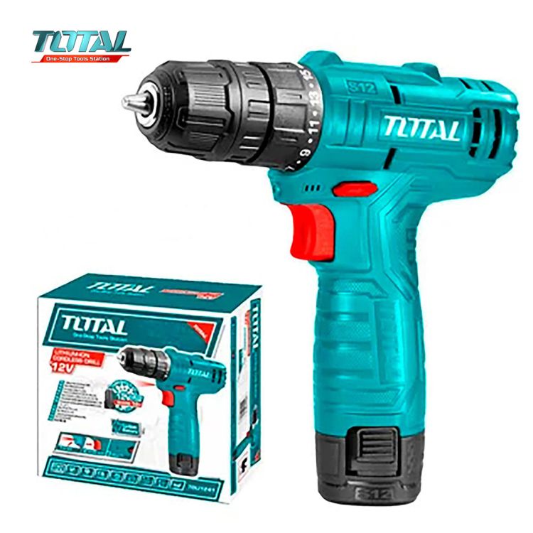 Perceuse sans Fil Prix en fcfa - Total TDLI12428 - 10 mm - 12V - Comprend une batterie 1,5AH - 6 Mois| Glotelho Cameroun